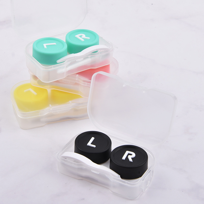 JD569 simple contact lens case transparent pp box set care box beauty contact lens companion box