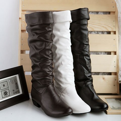 Long Boots Autumn Winter New Martin Boots Long Boots High Heel Women's Boots Black Long Boots White Boots 