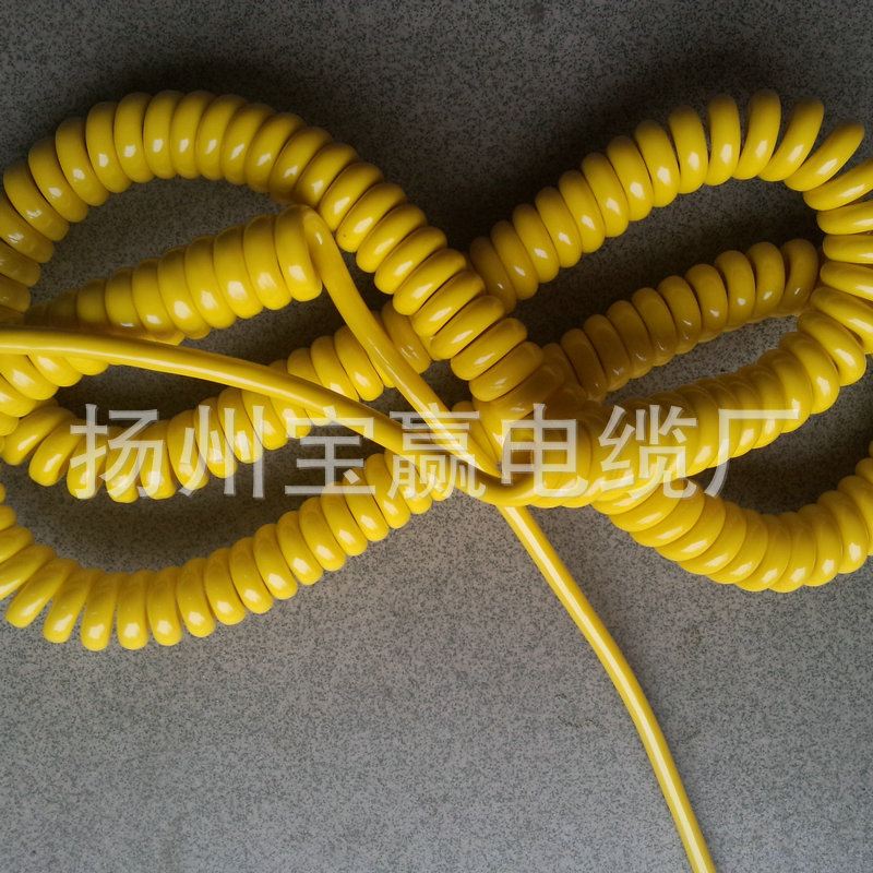 摊铺机料位器用6芯弹簧线厂家 平衡梁7芯螺旋线价格 PUR耐油