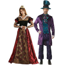 亚马逊供应跨境厂家供应疯帽子国王皇后套装舞台戏剧表演装情侣
