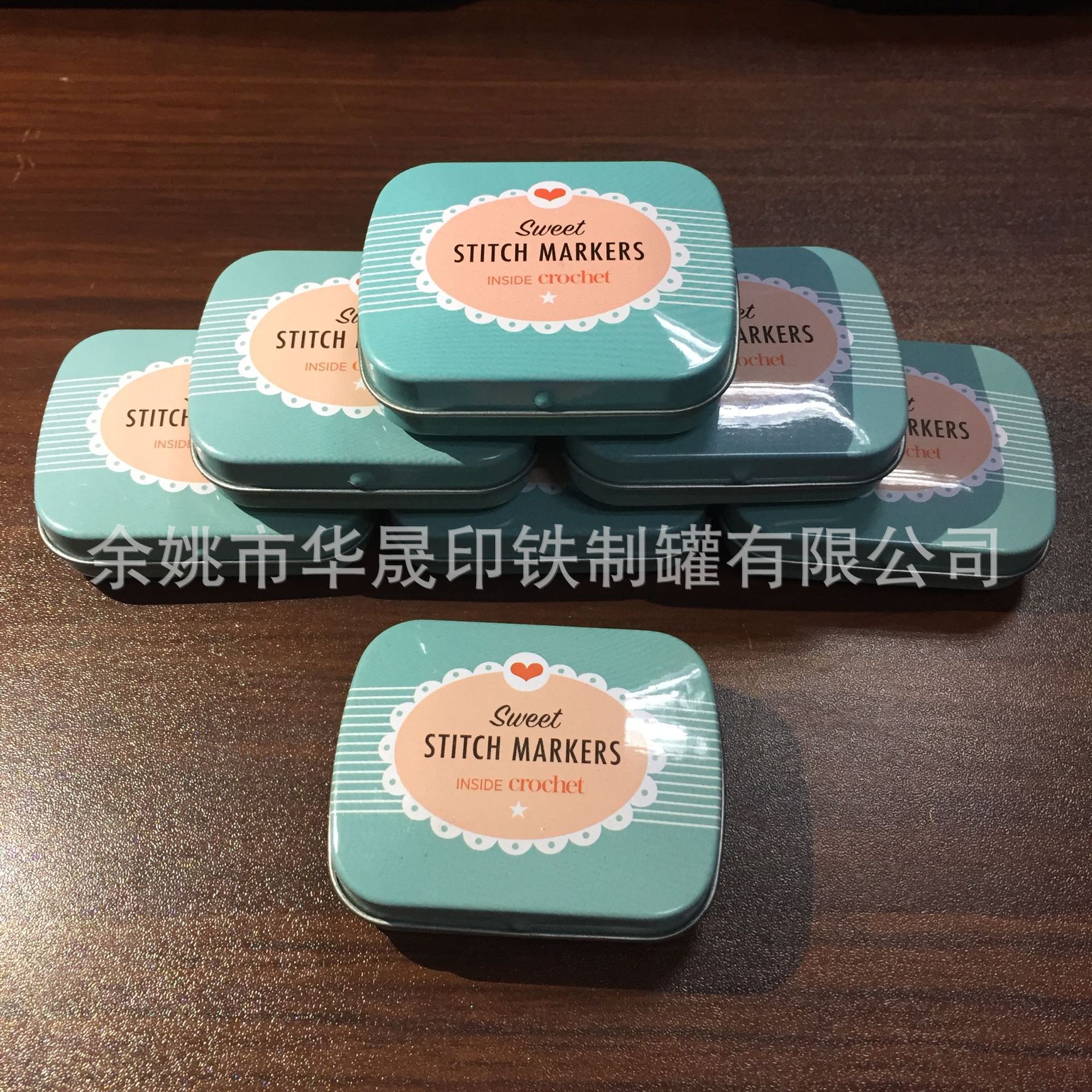 携带式迷你翻盖小方盒 药盒糖果铁盒子6x4.75x1.43cm带铰链tinbox