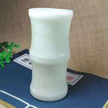 玉器文房用品  贵州翠摆件 精美贵州翠竹节笔筒厂家批发
