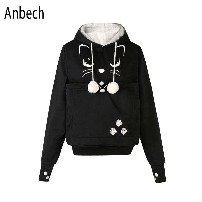 Venta directa de fábrica Comercio exterior Venta caliente Yingxing gente bolsillo suéter AliExpress popular gato cara impresa suéter tres generaciones AA