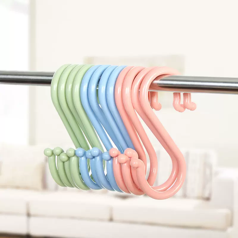 S形门后小挂钩厨房钩子 创意浴室免钉勾子衣柜衣服S钩批发