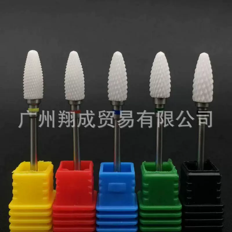 Ceramic Nail Drill Bit Rockets, Cone Head for Electric Manicure, Durable Ceramic, Random Base Color