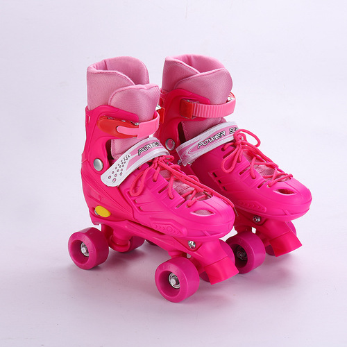 Velcro-Attached, Dual-Row, Four-Wheeled Adjustable Kids' Roller Skates – Beginner-Friendly Ice Skates & Roller Blades