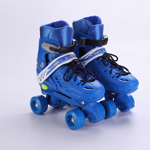 Velcro-Attached, Dual-Row, Four-Wheeled Adjustable Kids' Roller Skates – Beginner-Friendly Ice Skates & Roller Blades