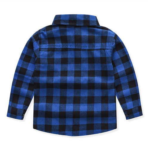 New children's shirts for spring and autumn, new children's clothing, plaid shirts for boys and girls in Europe and the United States, handsome tops for middle-aged and small children, wholesale