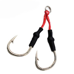 Iron plate hook, iron plate hook, villain hook, tied line, powerful horse fish hook, boat fishing lure, sea fishing for hairtail, iron plate double hook