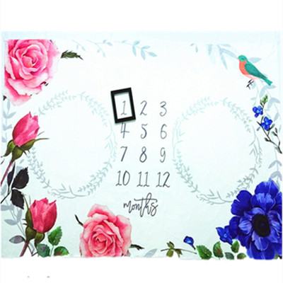 baby Milestone Flannel Blanket milestone Photography Baby blanket Twin baby originality Background cloth