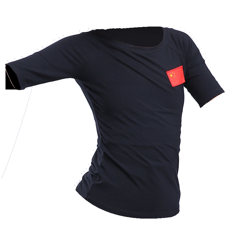 En stock Ropa de baile latino pantalones latinos para niños ropa de práctica estándar para niños y niñas camisa de manga corta negra