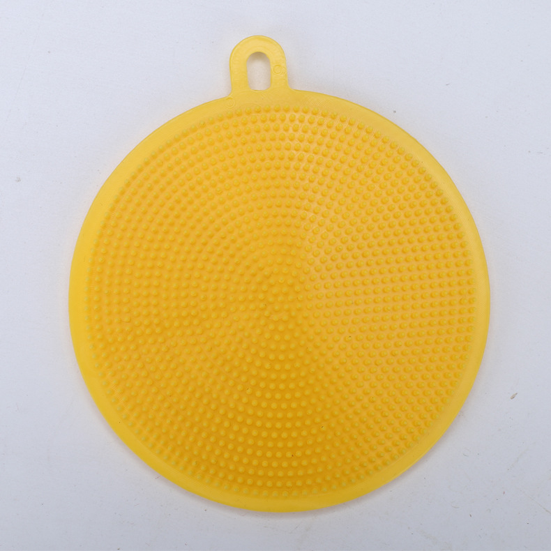 Cepillo de plato de silicona Tamaño pequeño almohadilla de aislamiento redondo multifuncional cocina descontaminación plato paño melón fruta vegetal cepillo de limpieza