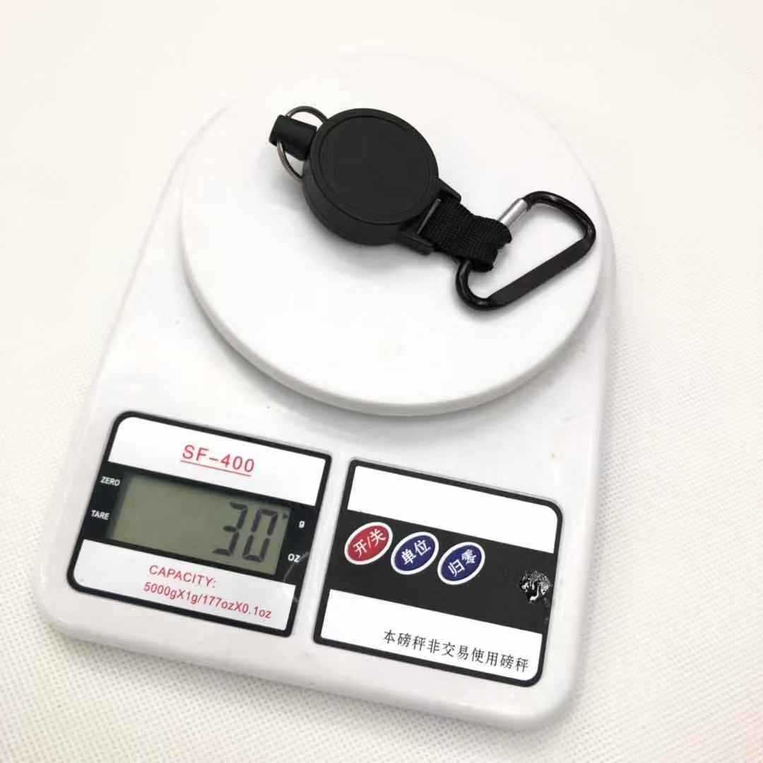 Plástico completo cuerda de nylon de cabeza gruesa de alta tracción elástica llavero telescópico ABS fácil