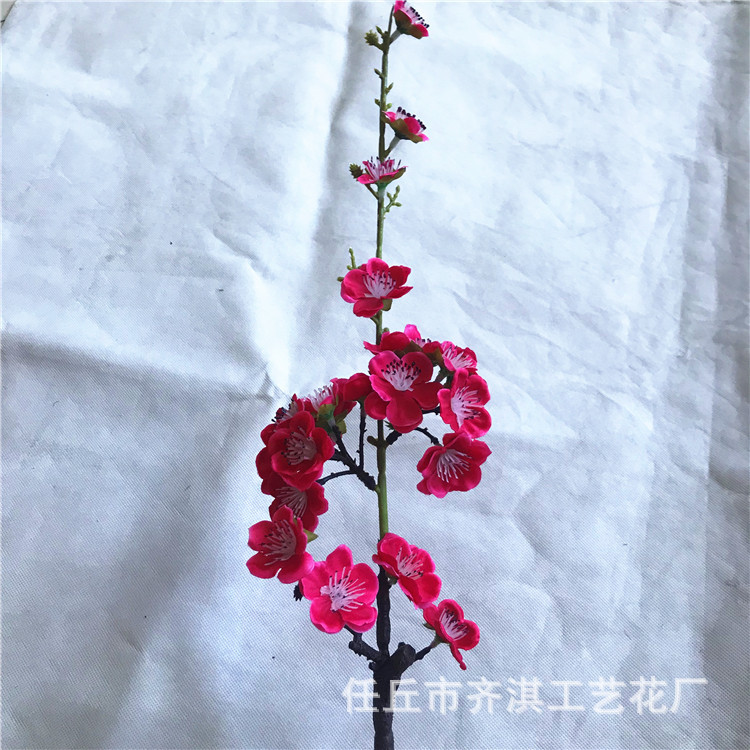 Ramas de flor de melocotón artificiales para decoración del hogar, flores falsas de plástico, flores de ciruelo rosadas, flores de cerezo, árboles de jardín, flores para proyectos de paisajismo.
