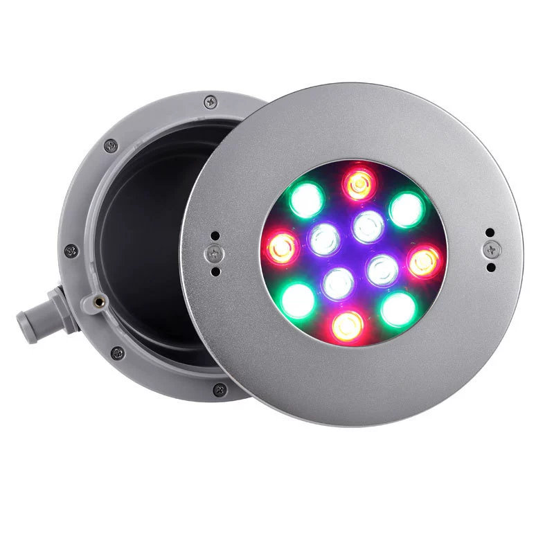 LED встроен в нержавеющую сталь подводная лампа SPA для плавательного бассейна, наружная встроенная ландшафтная лампа для бассейна с buried лампами RGBW яркие