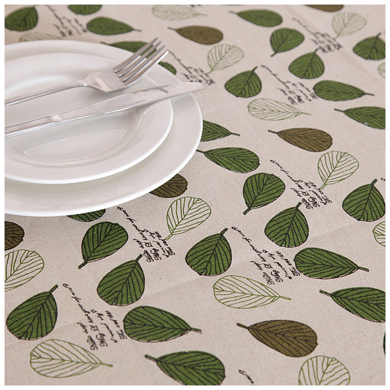 New Foreign Trade Model Polyester-cotton Pastoral Small Green Leaf Lace Coffee Table Cloth, Dining Tablecloth,_voghion.com