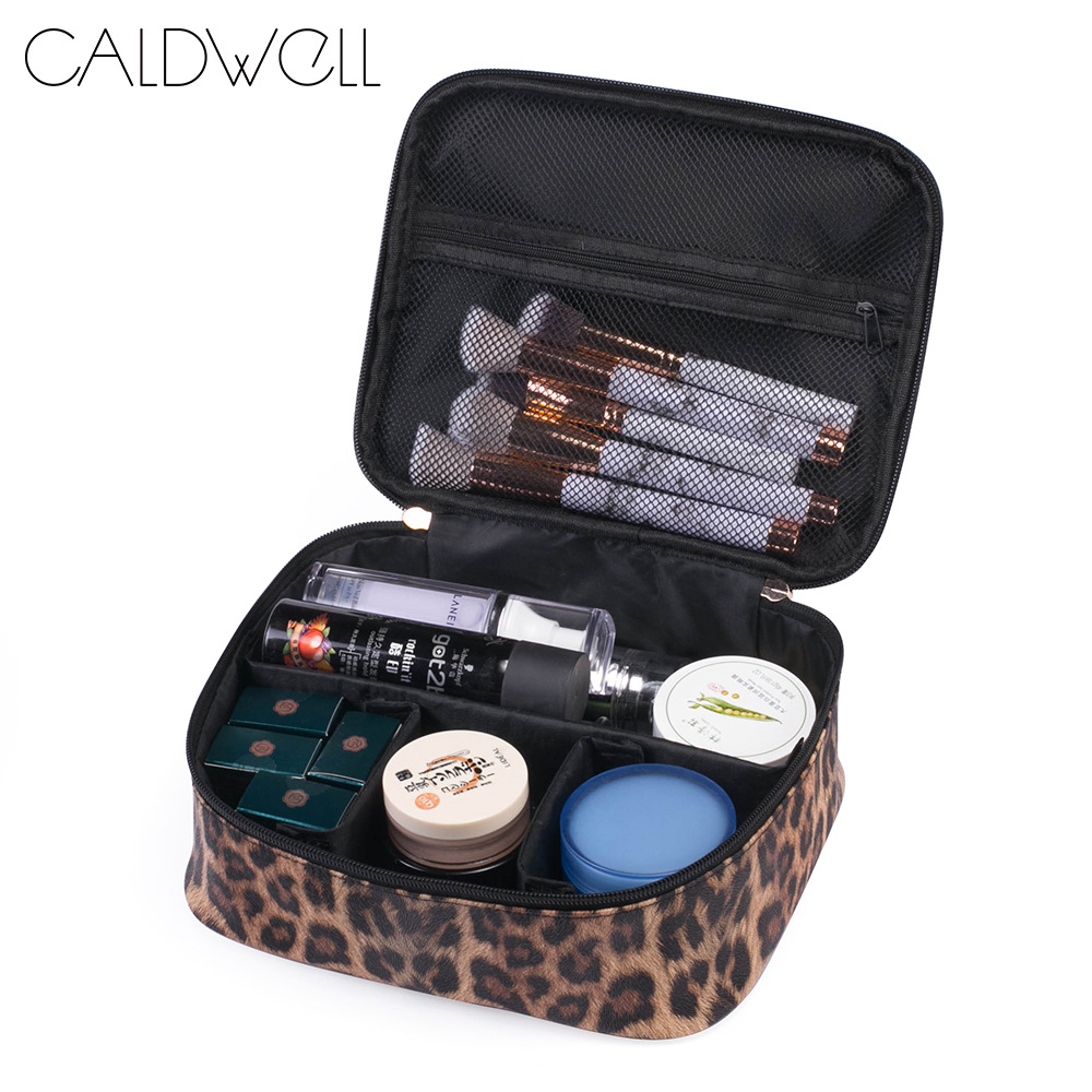 Transfronterizo en stock retro leopardo estampado PU bolsa de cosméticos de viaje multi-funcional bolsa de lavado a prueba de agua nueva bolsa de almacenamiento de gran capacidad