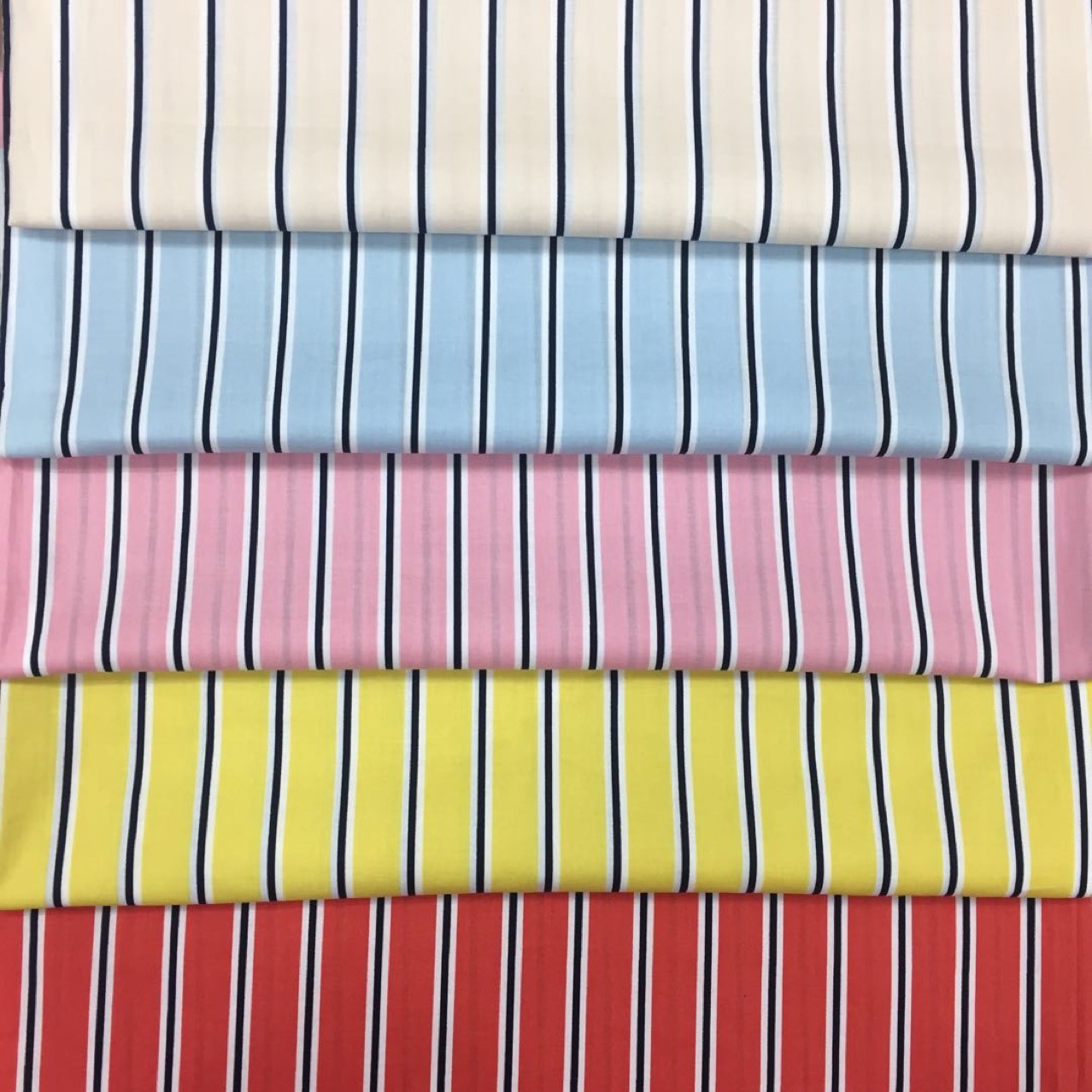 新款条纹服装面料 全棉彩条印花 厂家直销 现货批发