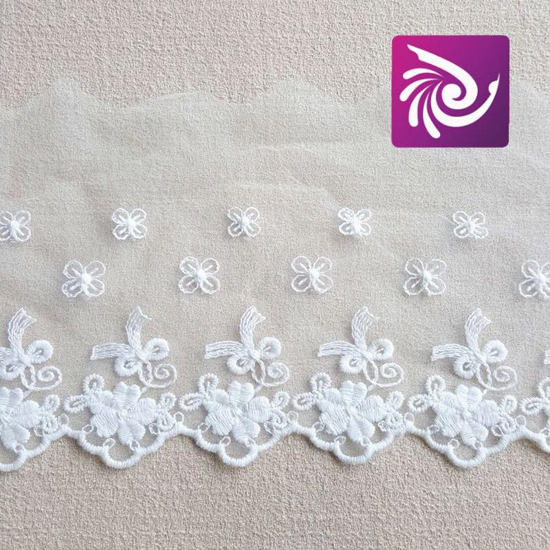 12.5CM 全棉网布绣花 女装童装辅料 裙子装饰 厂家直销