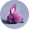 Cute three dimensional plush rabbit, demi-season hairgrip, children's hair rope, hair accessory, Korean style