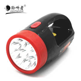 聆听者厂家塑料LED手电筒家用户外照明消防广告礼品促销可充电