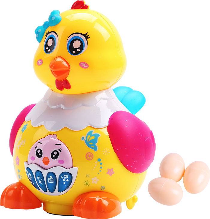 Gallina de Juguete Eléctrica Ponedora de Huevos para Niños, Plástico, Eléctrico