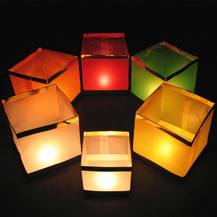 Customized Wish and Prayer Lamp Candle Bag with Good Stability Factory Direct Supply Paper Square Water Lamp River Lamp with Wax Block