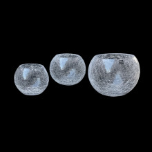 吹制冰花圆球 冰花裂纹玻璃花瓶香薰盐灯烛台玻璃工艺品摆件批发