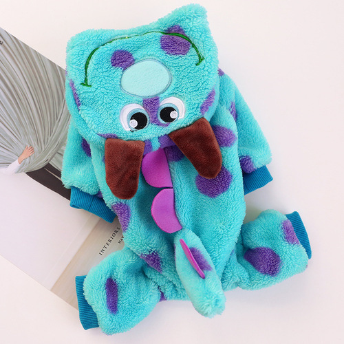 PETCIRCLE pet clothes Teddy dog ​​autumn and winter cute thickened four-legged clothes flannel transformation suit
