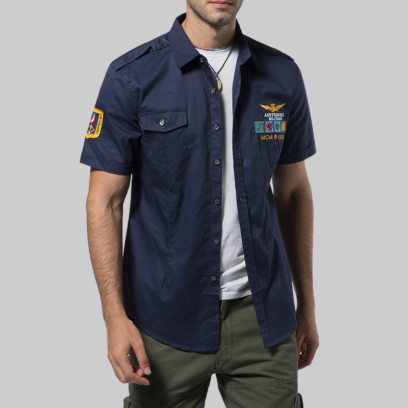 Spring and Summer New Men's Short-sleeved Shirt Slim-fit Top Flying Sports Casual Workwear Mid-sleeved Japanese Style Trendy Brand Shirt