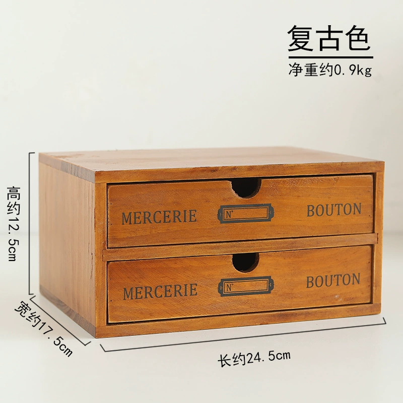 Zakka продуктовый retro дерево рисунок ящик для хранения