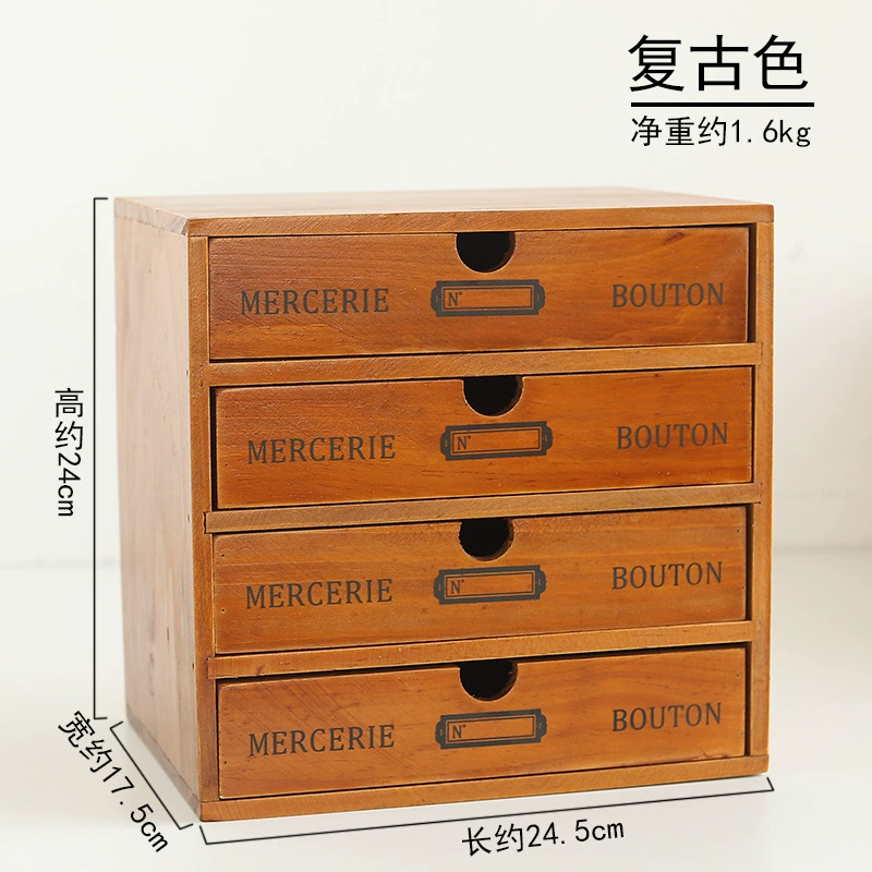 Zakka продуктовый retro дерево рисунок ящик для хранения