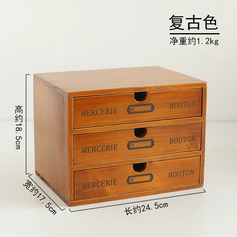Zakka продуктовый retro дерево рисунок ящик для хранения