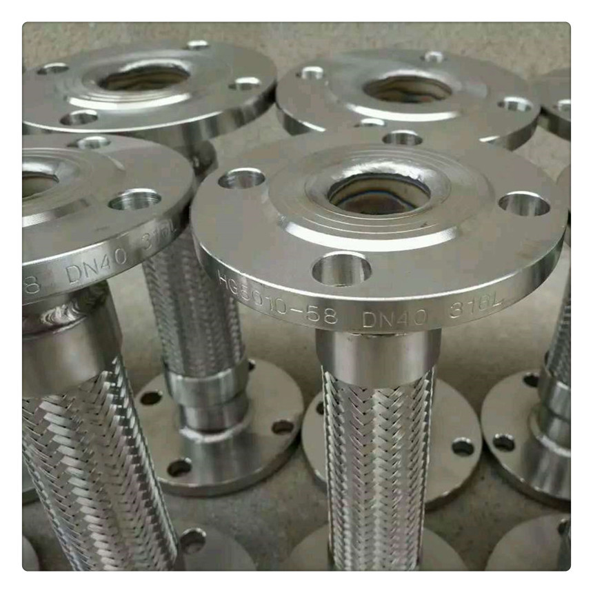 厂家销售DN65金属软管法兰式金属波纹管卡盘式管304管路