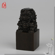 高品质 宝宝抓周用品周岁狮子印章手把件木雕工艺品摆件批发