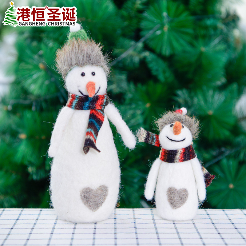 Nueva Navidad fieltro de lana muñeco nieve muñeca regalo los Niños Accesorios fotografía decoración escritorio la ventana