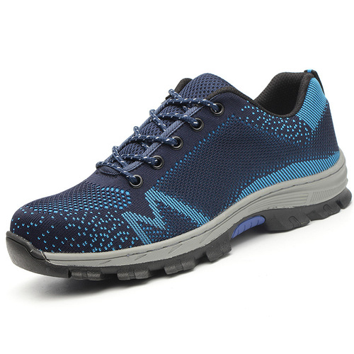 Manufacturers supply anti-smash and puncture-proof labor protection shoes, breathable fly-woven mesh safety shoes, new cross-border protective shoes