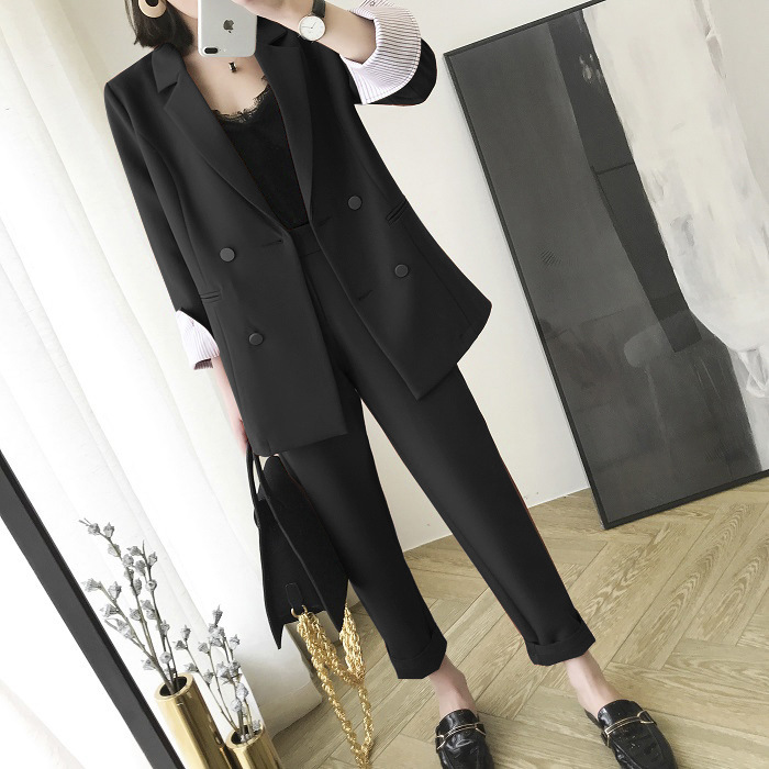 2021 New plus size women's suit suit spring and autumn Korean style slimming professional women's interview coat