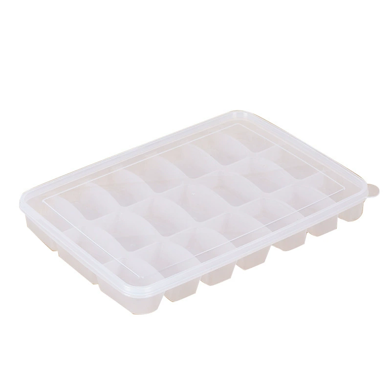 Dumpling storage box, food‑grade PP, 21‑grid non‑stick stackable tray