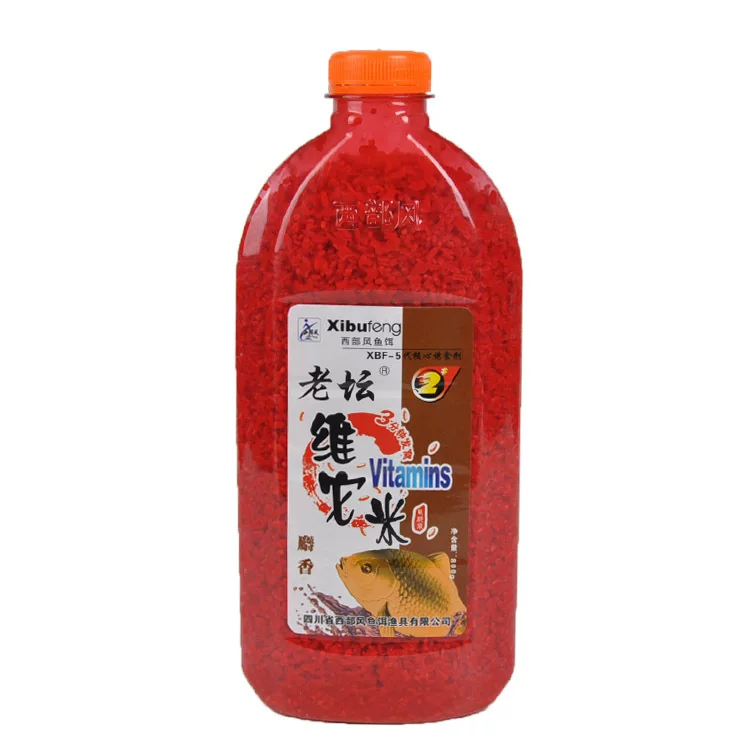 Западный стиль приманки для рыбалки Старый загар Vita Rice 2# мускус гнездо материалы красный и жёлтый рис дробленая пшеница наживка 800г