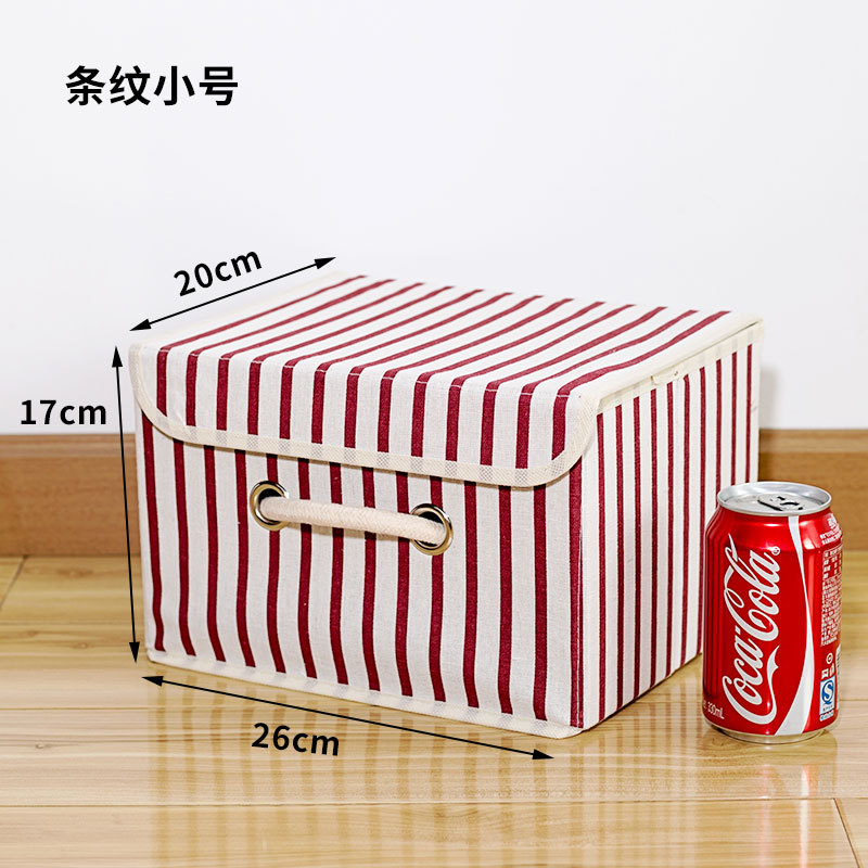 Caja de almacenamiento de tela de lino de algodón cubierta de tamaño pequeño grande caja de almacenamiento de ropa interior caja de almacenamiento de ropa no tejida image 12