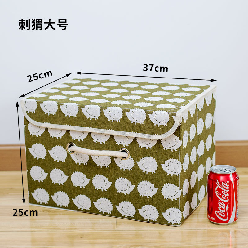 Caja de almacenamiento de tela de lino de algodón cubierta de tamaño pequeño grande caja de almacenamiento de ropa interior caja de almacenamiento de ropa no tejida image 16