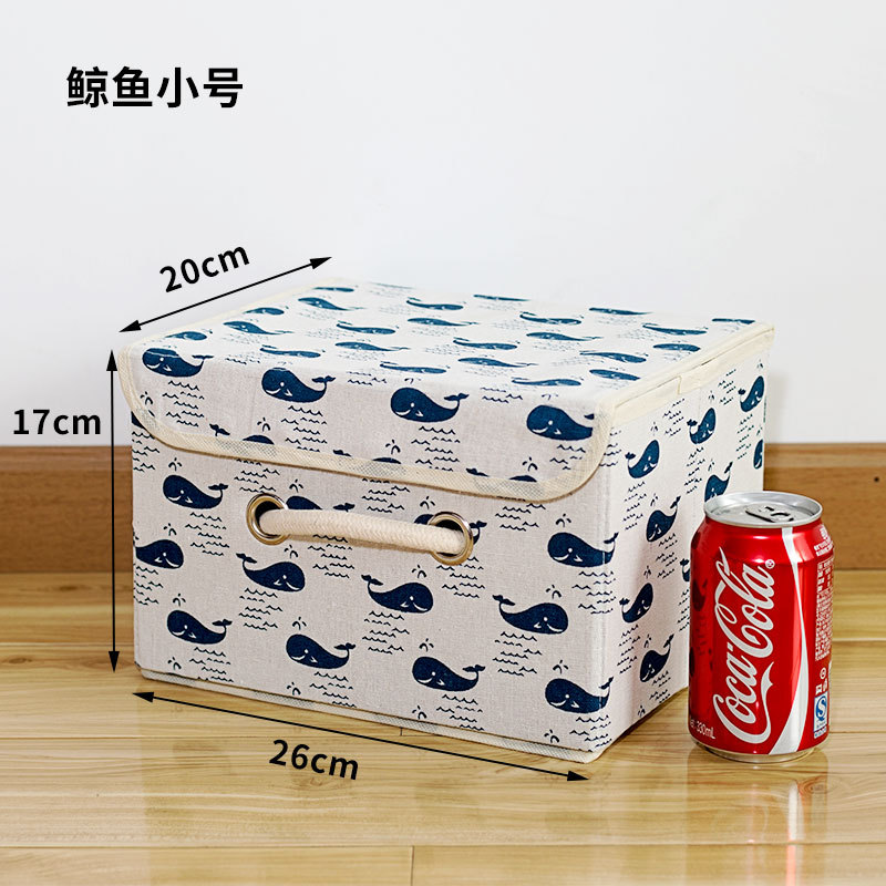 Caja de almacenamiento de tela de lino de algodón cubierta de tamaño pequeño grande caja de almacenamiento de ropa interior caja de almacenamiento de ropa no tejida image 8
