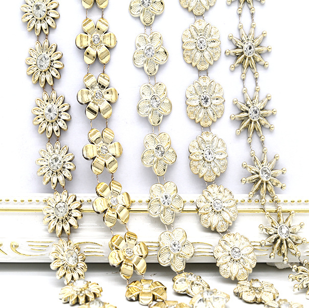 单排线钻DIY服饰鞋帽装饰链条电镀线钻珍珠色线钻条钻珠链