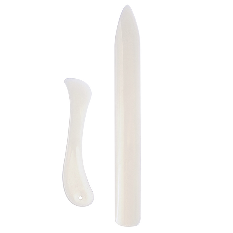 Cuchillo plegable de papel DIY cuchillo de hueso de plástico abrecartas de plástico imitación hueso de buey papel plegable raspador conjunto de 2 unidades