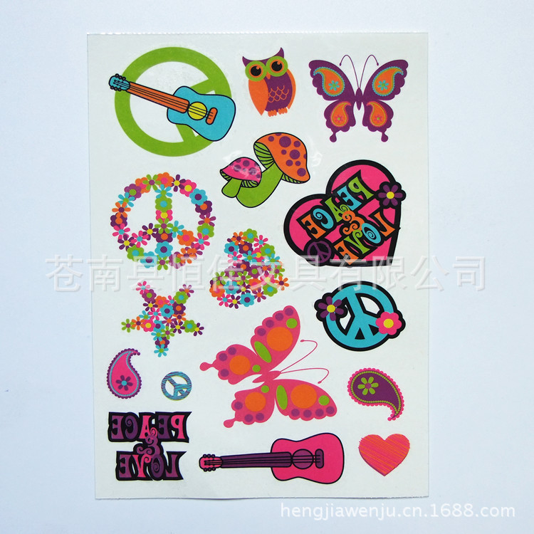 Cross-Border Waterproof and Sweat-Proof Temporary Tattoos for Boys, Girls, and Children, Fun Arm and Face Disposable Tattoo Stickers