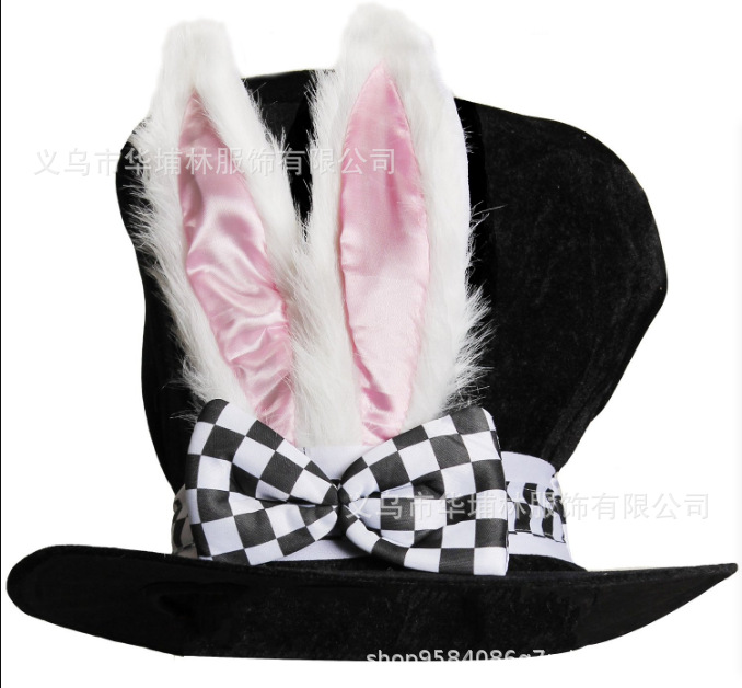 Velvet Rabbit Ears High Hat Easter Hat Easter Party Decoration Pink Rabbit Ears High Hat