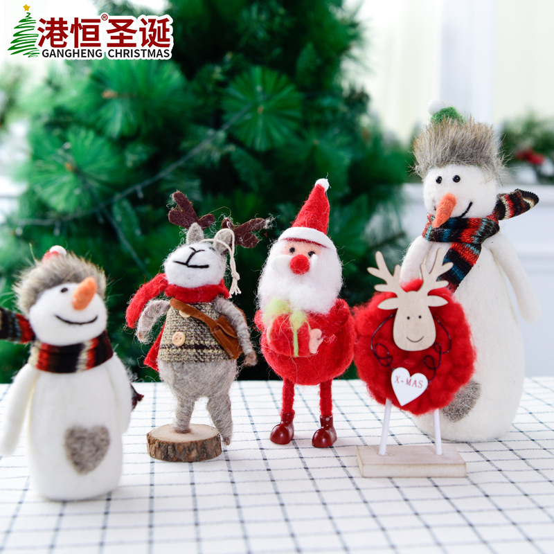 Nueva Navidad fieltro de lana muñeco nieve muñeca regalo los Niños Accesorios fotografía decoración escritorio la ventana