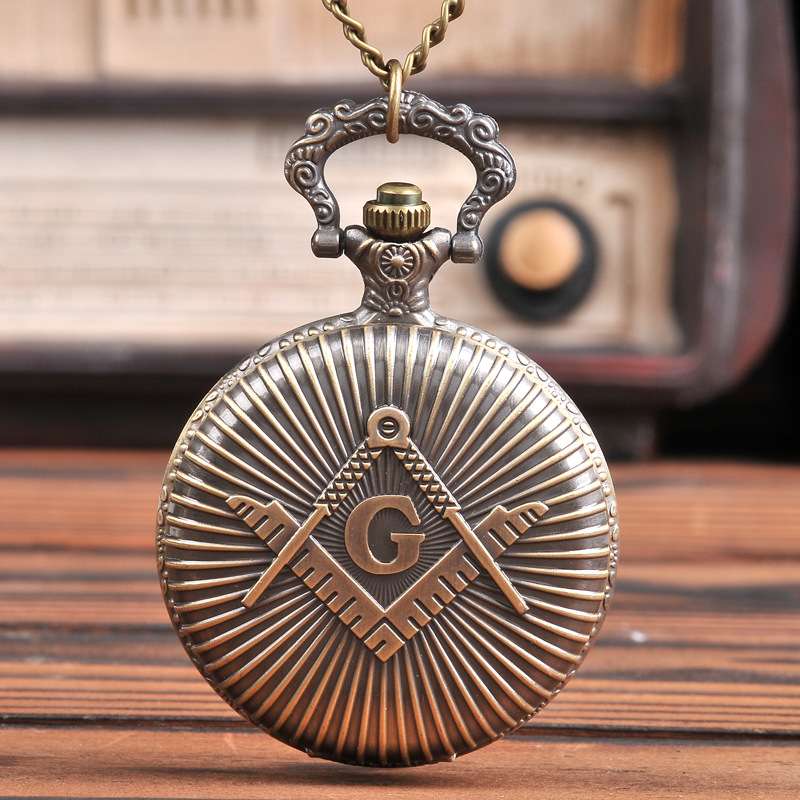 Alphabet pocket watch G Double stick Pocket Watch Manufactor wholesale Large stripe letter Retro Watch gift 9010