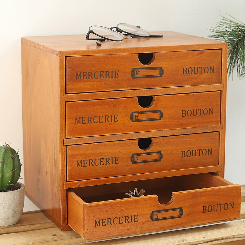 Zakka продуктовый retro дерево рисунок ящик для хранения